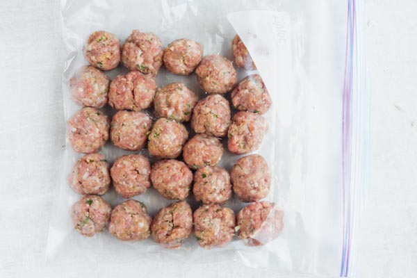 keto meatballs in a ziploc bag