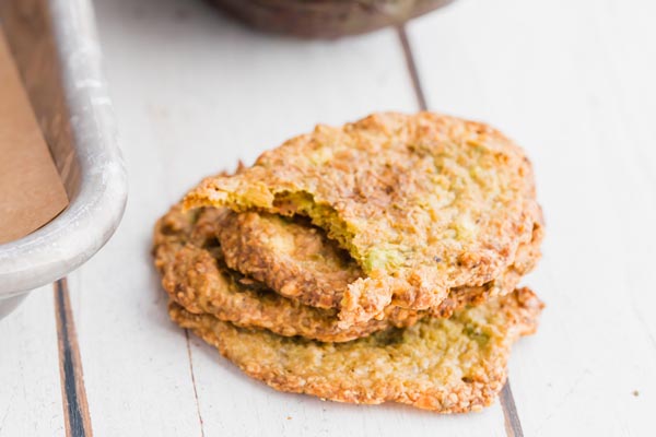 avocado crisps with a bite taken out