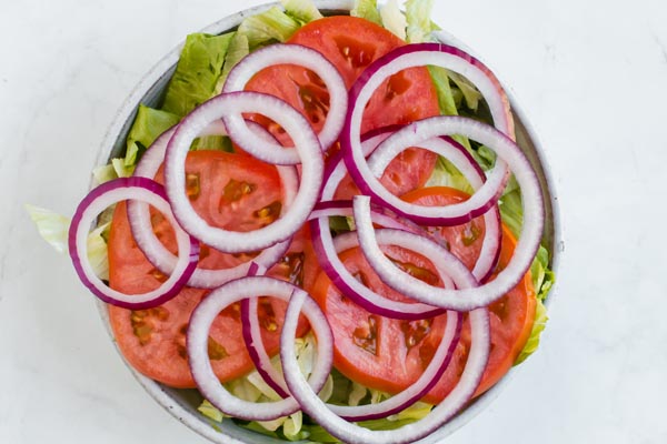 ingredients in bowl for salad