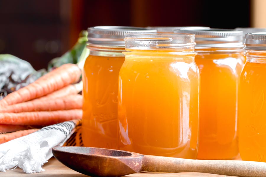 jars of chicken bone broth