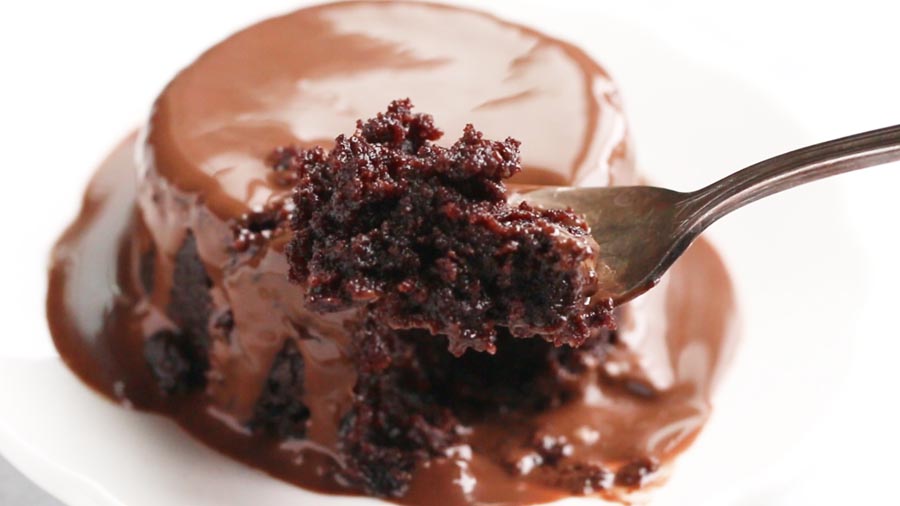 a bite of moist keto cake on a fork