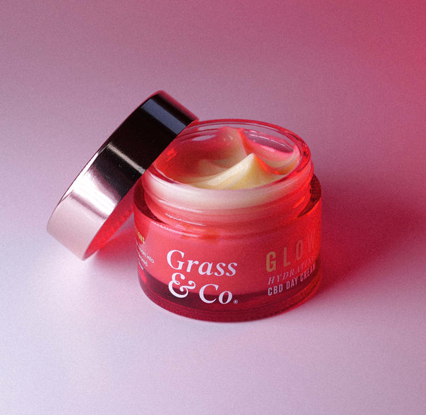 Open CBD moisturising cream for Grass & Co. skincare products.