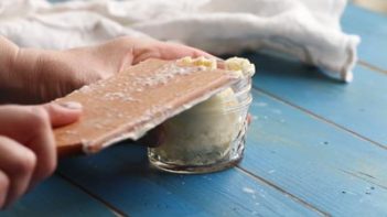 storing homemade butter in a mason jar