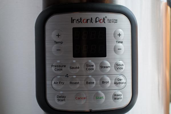 instant pot duo crisp control panel