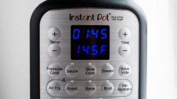 keto chicken teriyaki cooking under sous vide mode in instant pot duo crisp