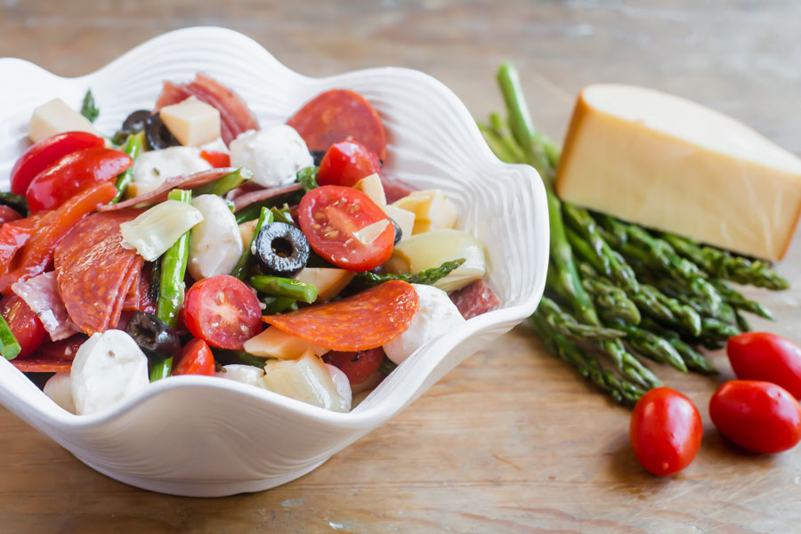 keto antipasto salad for a potluck