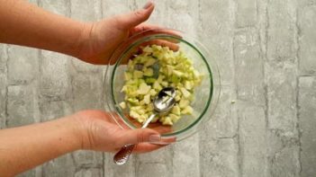 zucchini apple mixture in a bowl