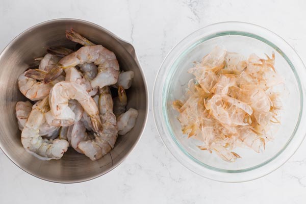 shrimp in a stainless bowl