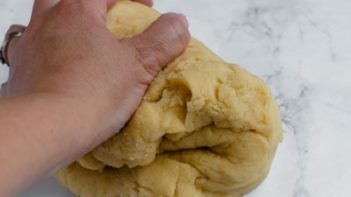 kneading the fathead dough