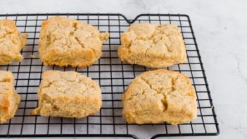 low carb biscuits on a wire rack