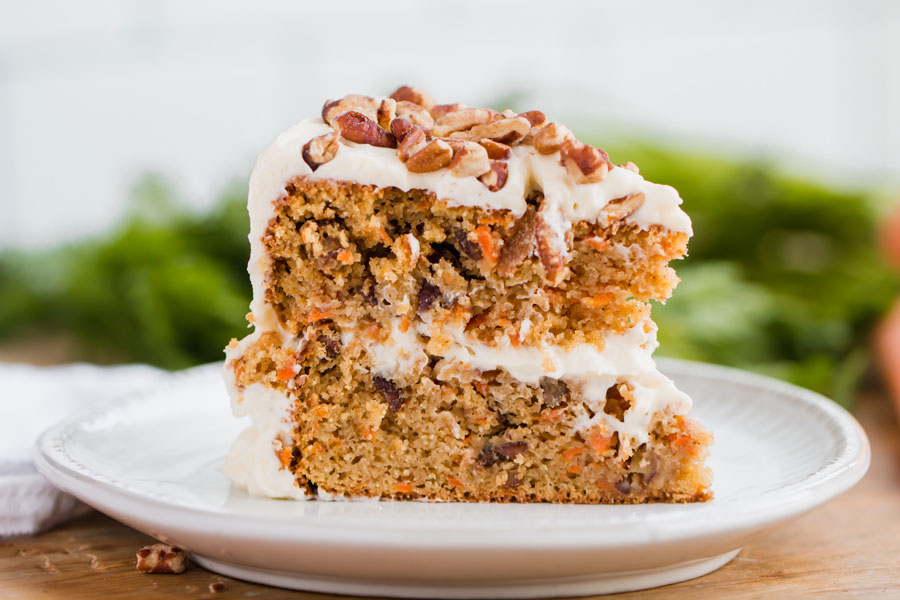 slice of keto carrot cake