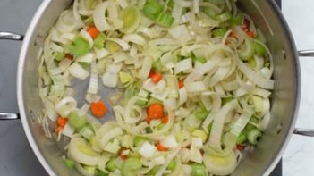 vegetables cooking in a stock pot