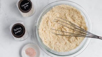 ingredients for fat head dough in a bowl