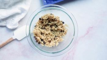 chocolate chip cookie dough mixture in a bowl