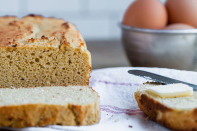 butter spead on egg loaf