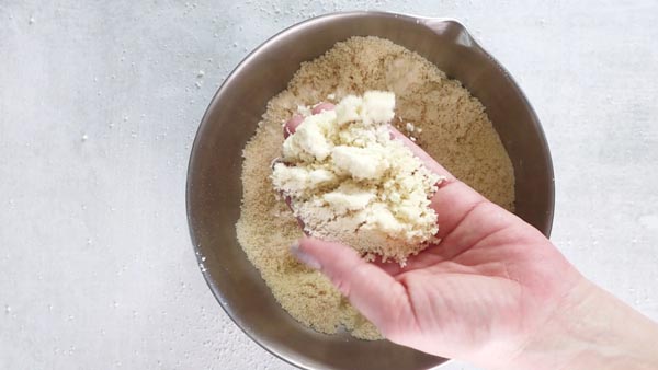 fine texture of sifted almond flour