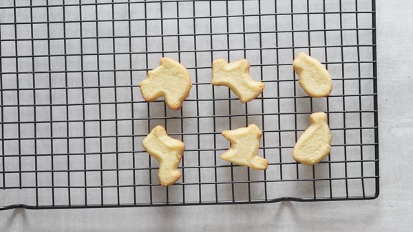 keto animal cirus cookies on a wire rack