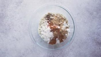 flours and spices in a glass bowl