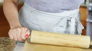 roll out dough between parchment paper