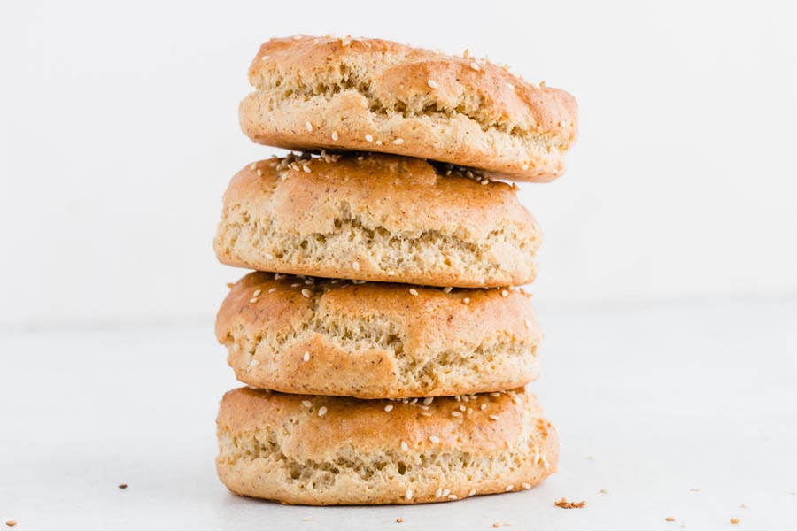 keto hamburger buns stacked up