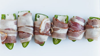 wrapping the jalapeno popper with bacon