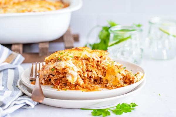 keto lasagna on a plate