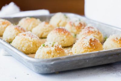 puff rolls in a metal tray