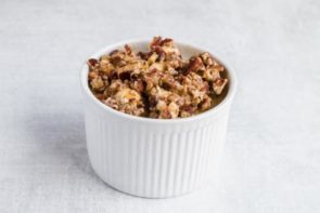 pecan pie topping added to keto mug cake