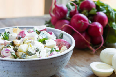 keto potato salad made with radish