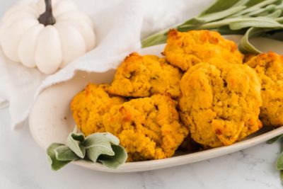 plate of keto pumpkin biscuits