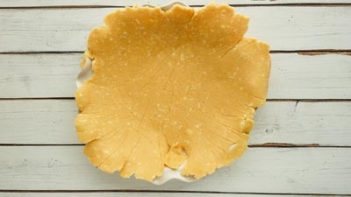 thin pie crust dough over a pie plate