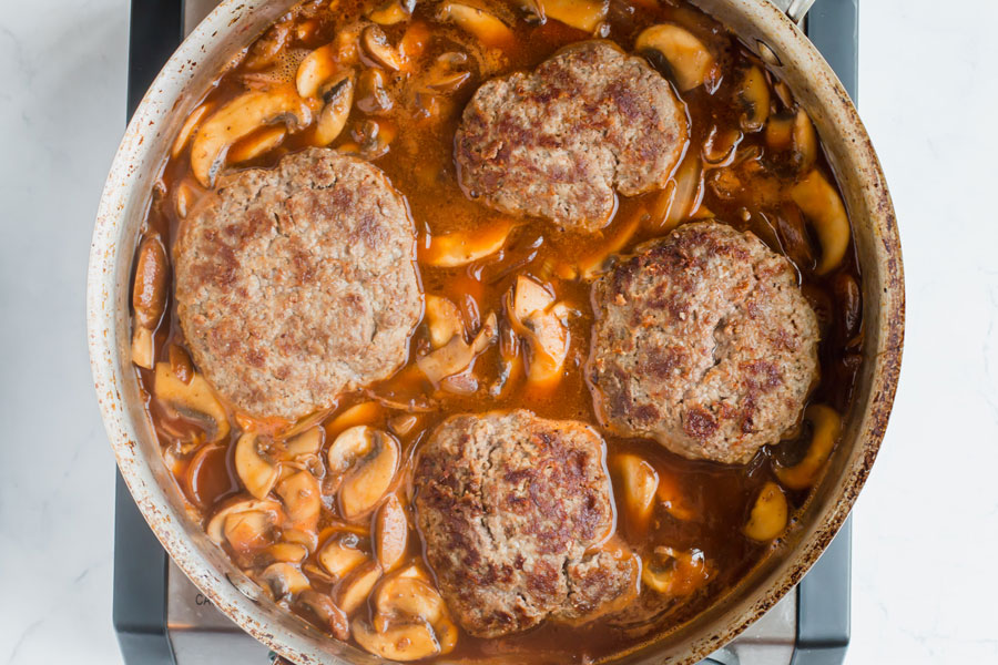 keto salisbury steak with mushroom gravy