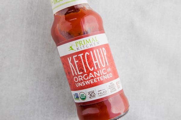 a bottle of sugar free ketchup from primal kitchens