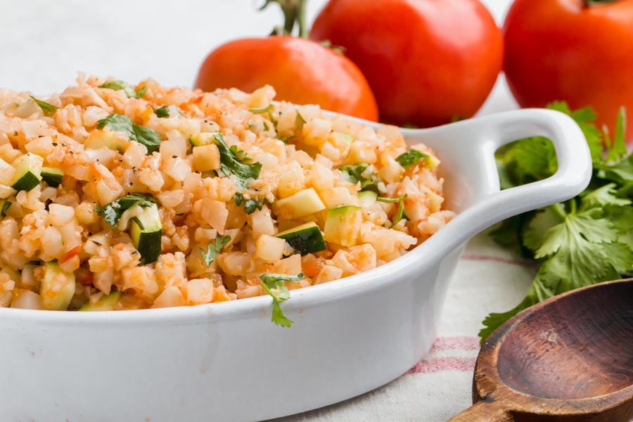 low carb mexican rice with cauliflower for dinner