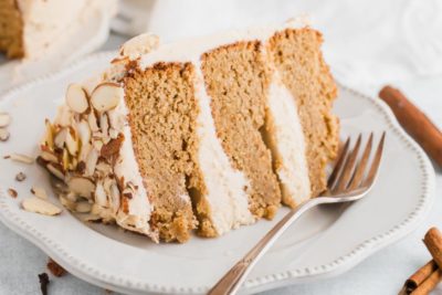 slice of keto spice cake