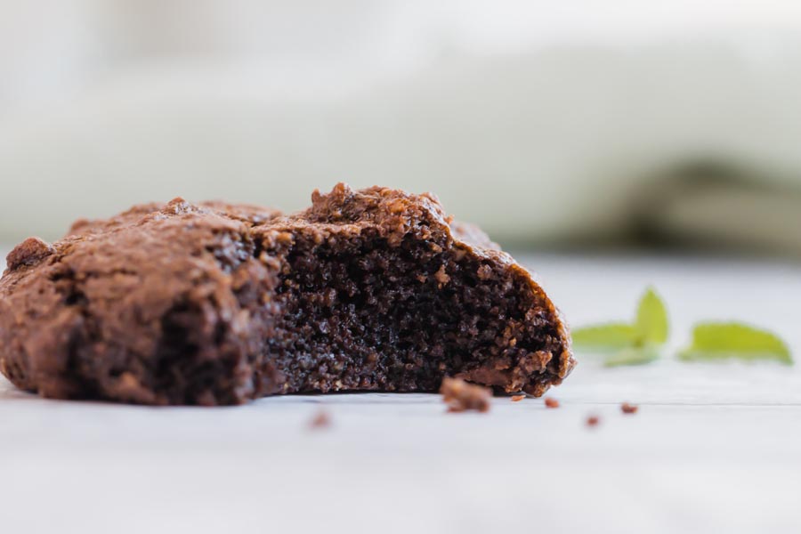 a half eaten cookie showing the thick