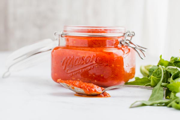 jar of homemade crushed tomatoes