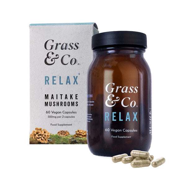 RELAX - Maitake Mushroom Supplement Capsules with Ashwagandha + Magnesium for Anxiety and Stress - Grass & Co.