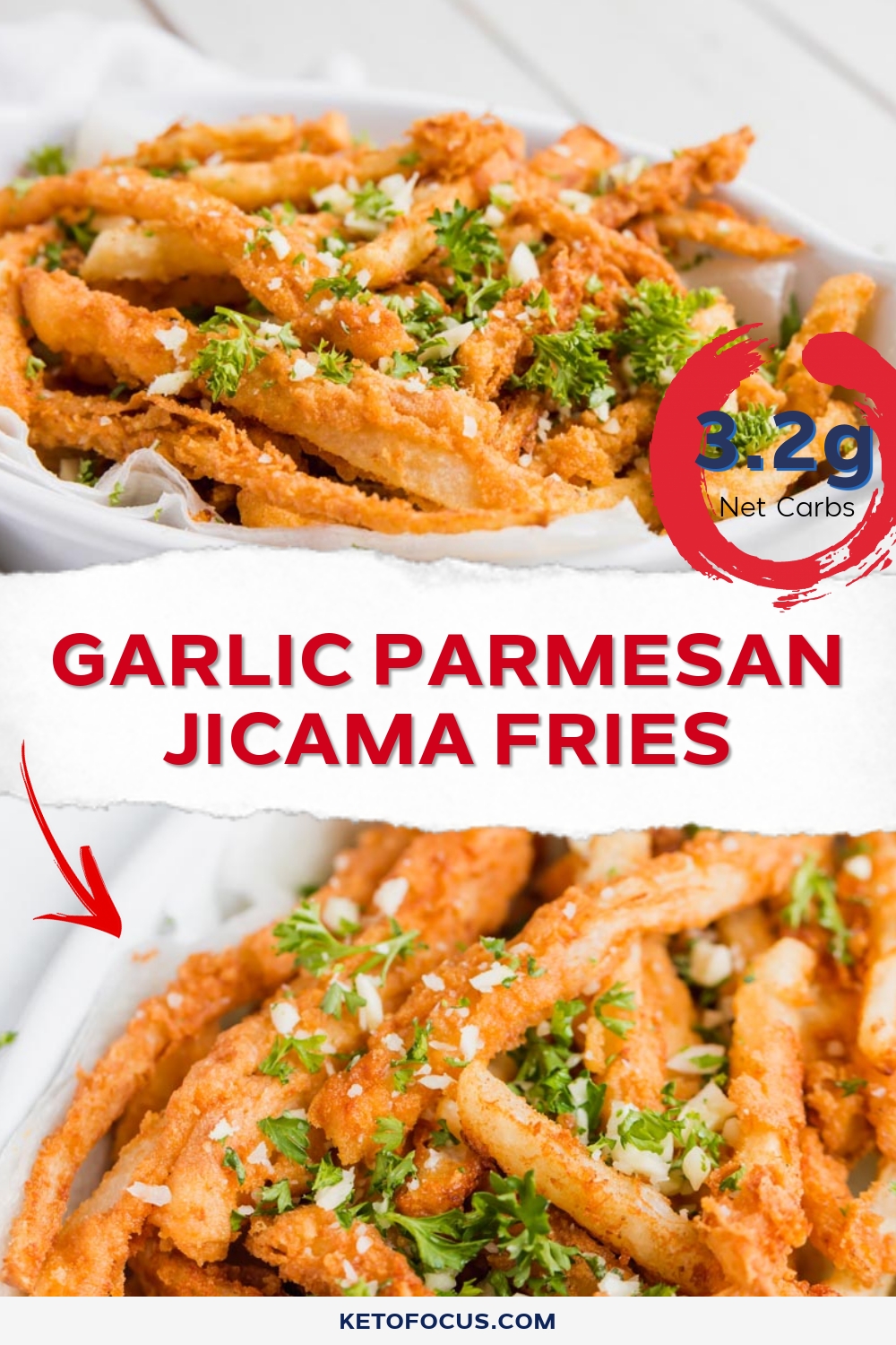 Garlic Parmesan Jicama Fries